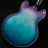 NEW 2019 Memphis 335 Figured Blue Blueberry Busrt Electric guitar Semi hollow Body Chrome Import Hardware Factory Outlet2067657