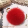 10 cm 4 "Véritable Boule De Fourrure De Renard Pompon Charme Porte-clés Téléphone Pendentif Porte-clés Cadeau Glands