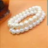 Moda 12 Uds. Pulseras de perlas de imitación blancas y Beige pulsera nupcial elástica regalo de joyería de fiesta
