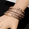 4 braccialetti in rame color oro rosa per donna, moda africana Dubai, etiope, gioielli arabi, regali