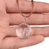 Mode-Naturel Pissenlit Graine Cristal Collier Hommes Femmes À La Main En Verre Pendentif Rond En Cuir Chaîne Collier Unique Femme Bijoux Cadeau