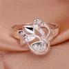 free shipping Epacket DHL Plated sterling silver Flower zircon ring DASR414 US size 8; women's 925 silver plate With Side Stones Rings