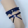 Bridal Garters Navy Blue Bow Satin Wedding Garters for Bride Beach Prom Set Vintage Wedding Starter Belts 2019 Storlek 1423 Inch6028400