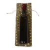 Noel dekorasyonları 3pcs/set çırpma şişe torbaları Drawstring hediye ambalaj şarap yeniden kullanılabilir sargı elbiseler dekor parti1