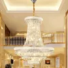 Lustre en cristal américain lumière LED lustres en cristal modernes luminaires luminaire hall d'hôtel hall d'entrée villa escalier lampe éclairage intérieur de la maison