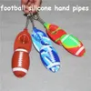 Football Shape Silicone Pipes with Bowl+keychain Bubblers Portable Smoking Hand Pipe Smoke Accessories glass handpipes