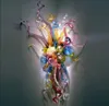 新しいスタイルの100％口の吹き付けの吹き付けガラスLEDの電球の壁のランプデザインアートの花の壁の燭台