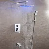 DULABRAHE Badezimmer-Duscharmatur-Set, 250 x 250 LED, temperaturempfindlicher Regenduschkopf, Bad-Mischbatterie