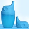 Silicone Sippy Lids Elephant Shaped Cup Cover Reuseable Lid Leakproof Cup for kids Water Bottle Brinkware Tools 5 Colors 20pcs DHW1083