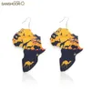 SANSHOOR Personalizzato Misto Un Lato Stampato Mondo Animale Segno Ankh Donna Africana Mappa Orecchini in Legno 6Pairs288V