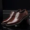 ZYYZYM Men Formal Shoes Lace-up Style Split Leather For Solid Pointed Toe Dress Shoes Men Large Size Eur 38-48