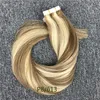 PU Tape In Hair Extensions Seamless Skin Weft Human Hair Women Straight Fashion Style 1424 inches 20pcs2333872