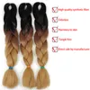 Extensions de cheveux synthétiques Crochet tresses Kanekalon haute température fibre Ombre tressage pour les femmes 100g 24 pouces