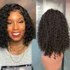 Brazilian Virgin Hair Bob Wig Lace Front Wig Kinky Curly Deep Wave Curly Natural Color