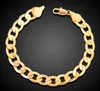 Trendy Hip-hop 18K Real Gold Plated Men Women 1 1 Figaro Chain Bracelets Fashion Costume Bracelets Jewelry for men women2603