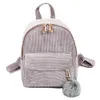 Venda Quente-Mulheres Mochila Menina Cabelo De Cabelo Corduroy Saco De Escola Estudante Mochila Satchel Viagem Bolsa De Ombro Para Meninas Adolescentes