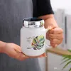 Cactus Céramique Gobelets Isolés Haute Capacité Tasses À Café Miroir Surface Couvercle Gobelet À Eau Bureau Des Étudiants Vente Chaude 6 4myE1