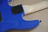 Guitare électrique bleue en gros d'usine avec floyd rose, touche en palissandre, 24 frettes, peut être personnalisée