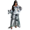 2020 Summer Women 3 Pieces Sets Summer Tracksuits Bodysuits+Pants+Coat 3 pcs Leggings Dollar Print Suit Fitness Outfit GL1229