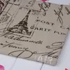 Eiffel Tower Patchwork Printed Cotton Linen Fabric For DIY Quilting & Sewing Placemat Bags Material 155CM width