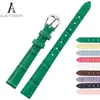 ALK watch strap 10mm band for women ladies watches genuine cow leather pink purple green fashion bracelet strap wristband 10mm243a