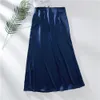 Tataria jupes taille haute pour femmes jupe en Satin de soie 2019 femmes a-ligne jupes élégantes jupe Midi nouveau Style coréen
