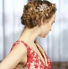 Großhandel - Gold Süßwasserperlen Haarkamm Vintage Braut Haarschmuck Hochzeit Kämm Zubehör Blume Frauen Headwear