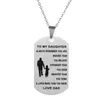To My Son Daughter Pendant Necklace Dad Mother Love to Children Kids Birthday Gift Stainless steel Necklaces