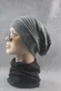 Winter Trendy Warm Hat Scarf Slouchy Beanie Scarf Fleece Head Wraps Baggy Warm Crochet Winter Wool Knit Ski Outside Men Women