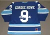 Chen37 Herr 9 Gordie Howe Houston Eros 1974 CCM Vintage Retro Home Hockey Jersey eller Custom något namn eller nummer Retro Jersey1836029
