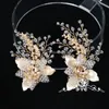 Vente en gros - Feuille perlée fleur pince à cheveux ensemble accessoires de mariage à la main mariée cheveux bijoux clips femmes chapeaux
