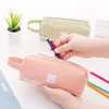 Caso de lápis de zíper duplo criativo Kawaii PencilCase Caixa de caneta de grande capacidade para meninas presentes de bolsa escolar fofa de artigos de papelaria