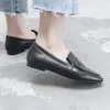 Hot Sale- Fashion Serrated decoration Genuine Leather Women For Loafers Shoes Flats Heels Casual Mules Shoes Office Dress