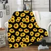 Sherpa Couverture 150 * 130cm tournesol floral strilé léopard 3D Imprimé Adultes Enfants Hiver Chaud Doux En Peluche Châle Canapé Canapé Polaire Wrap