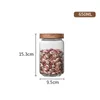 350 650 950 ml 1250 ml 1550 ml bouteilles couvercle en bambou verre boîte hermétique bocaux de stockage Grains feuille grains de café Candy Jar257r