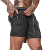 2019 Heren 2 w 1 Fitness Running Shorts Mannen Shorts Camuflage Sneldrogend Training Gym Sport Joggers Korte Broek