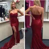Sexy Sequins Mermaid Long Prom Dresses 2019 gala jurken Sweetheart Special Occasion Dress Side Split Formal Evening Gowns