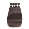 Pacotes retos de cabelo brasileiro humano 3pcs virgem escuro cabelo castanho claro tecer extensões de cabelo não processadas