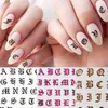 1 pc letra gótica 3D adesivo de unhas rosa palavras de ouro pregos decalques adesivos adesivos dicas manicure arte decoração