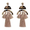 Fashion-tassels dangle earrings for women fashion girl colorful fringe chandelier earring holiday style jewelry 4 colors