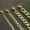 NEW Never fade Stainless steel Figaro Chain Necklace 4 Sizes Men Jewelry 18K Real Yellow Gold Plated 9mm Chain Necklaces for Women Mens