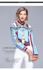 تصميم الأزياء الأوروبي 2020 New Women's Blue Color Print Under Twlar Long Sleeve Blouse Shirt Mlxlxxl