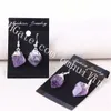 10Pairs Silver Plated Raw Amethyst Drop Earrings Handmade Crystal Jewelry Rough Gemstone Natural Amethyst Point Earrings February Birthstone