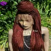 Högkvalitativ Cornrow Braid Wig med Baby Hår Svart / Brun / Blond / Koppar Röd Syntetisk Lace Front Wig Box Braids Wig för svarta kvinnor