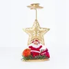 Jul smidesjärn ljusstake prydnad stearinljus skrivbord dekoration ljusstakar lampa retro ornament Santa Claus älg ljus hållare