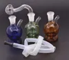 Mini Pocket Glass Oljebrännare Bong för oljeplattor Bongs Små rökning Vattenrör Dab Rig Ash Catcher med 10mm Man Glasolja Burne Pipe