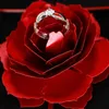 Boîte à bagues Rose pliable pour femmes, proposition romantique 2019, mallette de rangement de bijoux créative, petite boîte cadeau pour bagues, livraison gratuite C6372