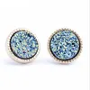Silver ice out high diamond cluster zircon round screw back round earrings men and women hip hop jewelry
