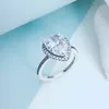 Grande anel de casamento de diamante cz prata esterlina 925 de alta qualidade para pandora anel de lágrima brilhante com caixa original joias femininas