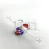 Bruciatore a nafta in vetro Rig Sticks Kit di punte per collezionisti con Pyrex 10mm Tubi di fumo maschili 10 ML Contenitore in silicone Reclaimer Bong d'acqua